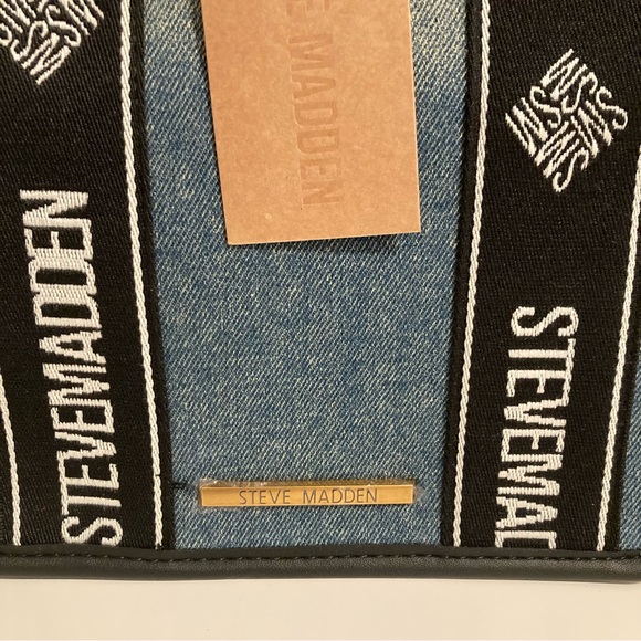 NWT Steve Madden Denim Bwebber Satchel Crossbody Handle Bag with Change Purse - Picture 15 of 16